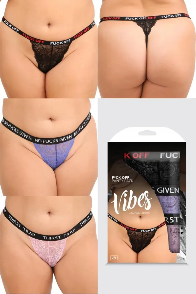 Vibrators Lace Thongs 3 Pack in Pink Purple Black Elegant Lace Design CurvesEnhancing Fit Vibes Fantasy Lingerie