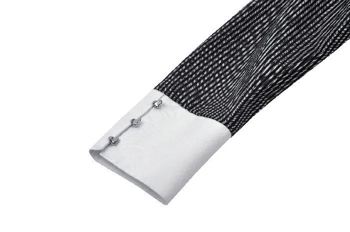White Collar Striped Dress with Long Sleeves and Cuffs EVEs SECRETS Male Sex Toys