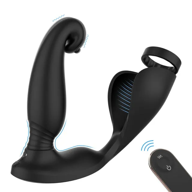 Wireless Remote Anal Vibrator Prostate Massager Testicular Massage Butt Plug Delay Ejaculation Ring Lusty Age Anal