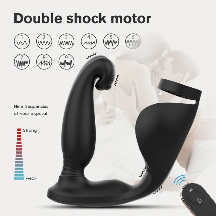 Wireless Remote Anal Vibrator Prostate Massager Testicular Massage Butt Plug Delay Ejaculation Ring Lusty Age Anal
