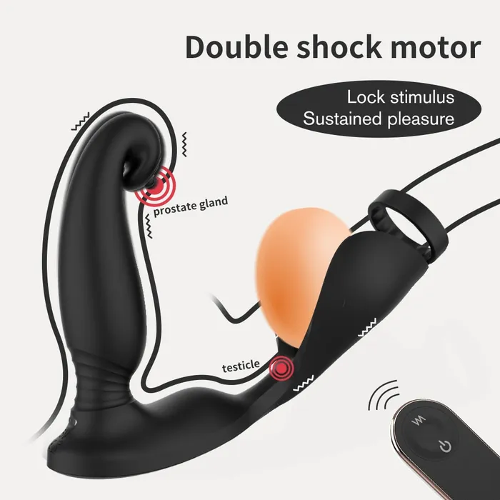 Wireless Remote Anal Vibrator Prostate Massager Testicular Massage Butt Plug Delay Ejaculation Ring Lusty Age Anal