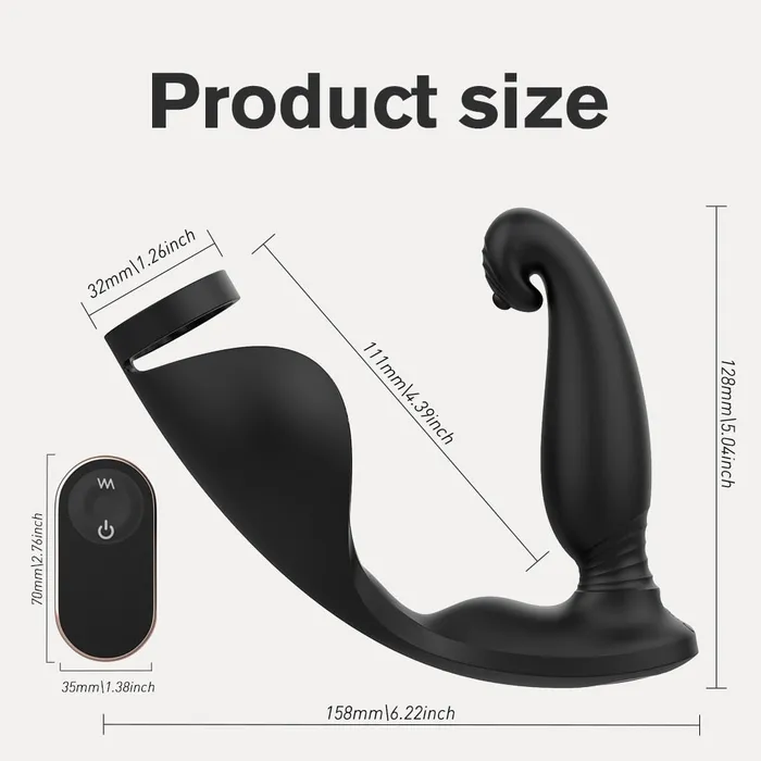 Wireless Remote Anal Vibrator Prostate Massager Testicular Massage Butt Plug Delay Ejaculation Ring Lusty Age Anal