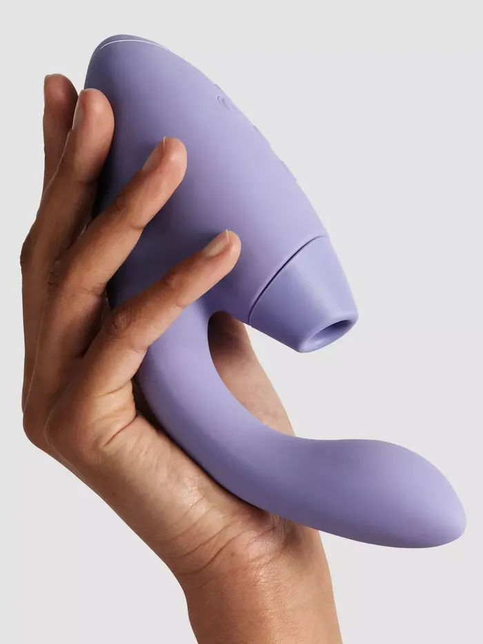 Womanizer Female Sex Toys Womanizer DUO Two 8 inch GSpot Rabbit Vibrator with Pleasure Air Clitoral Suction Stimulator Lilac Purple