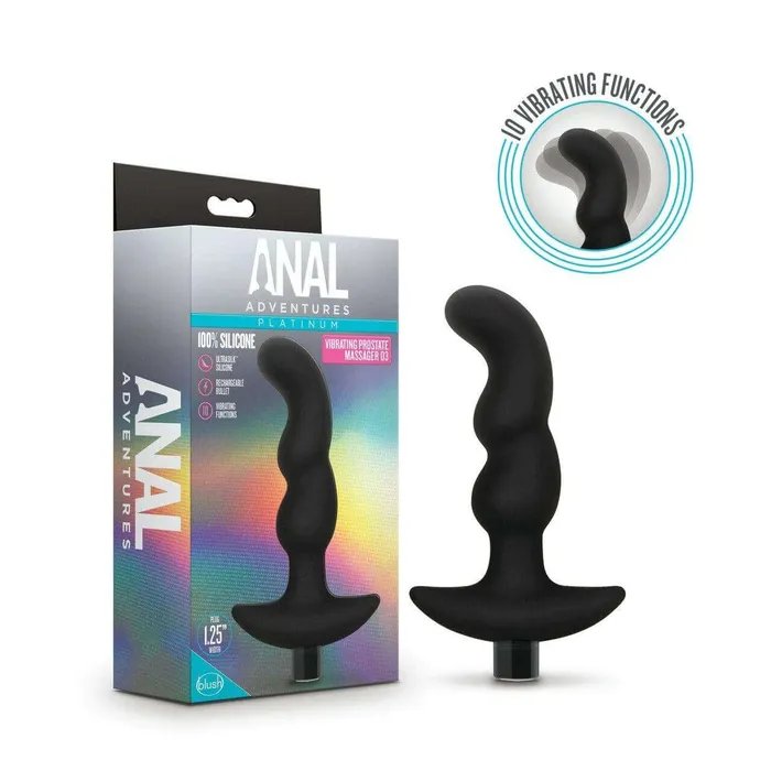Blush Anal Silicone Vibrating Prostate Massager 03 Black