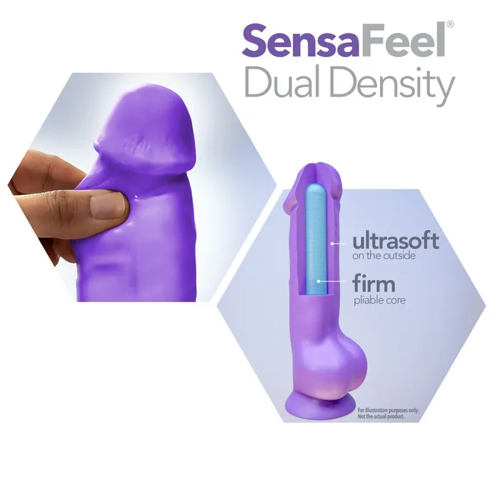 Blush Dildos Neo 6 Inch Dual Density Cock With Balls Neon Green