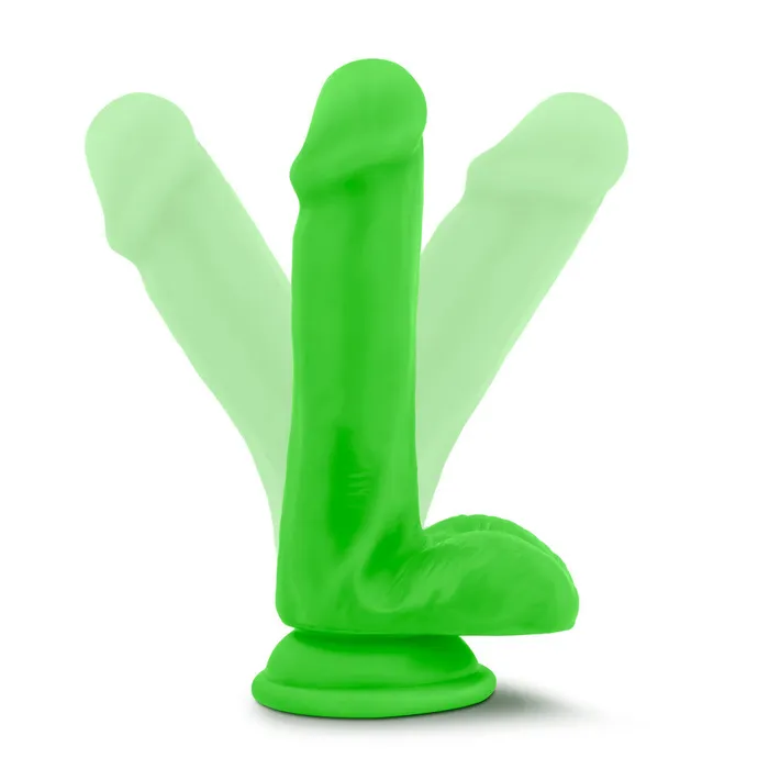 Blush Dildos Neo 6 Inch Dual Density Cock With Balls Neon Green