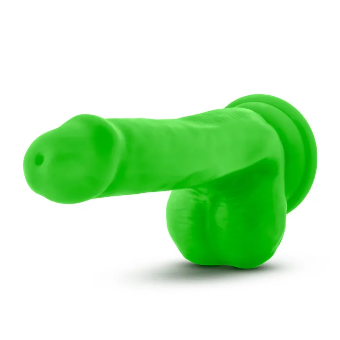 Blush Dildos Neo 6 Inch Dual Density Cock With Balls Neon Green