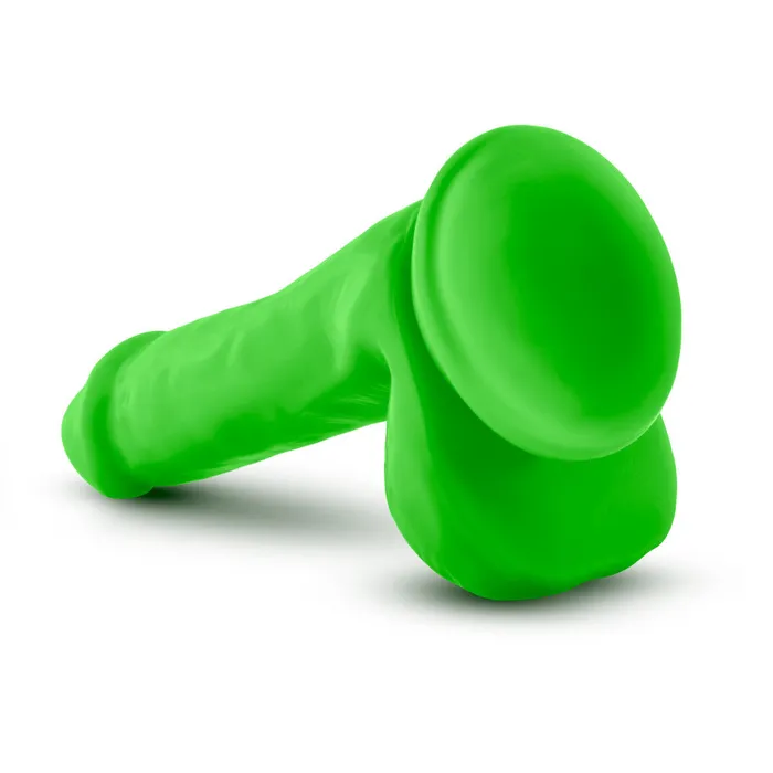 Blush Dildos Neo 6 Inch Dual Density Cock With Balls Neon Green