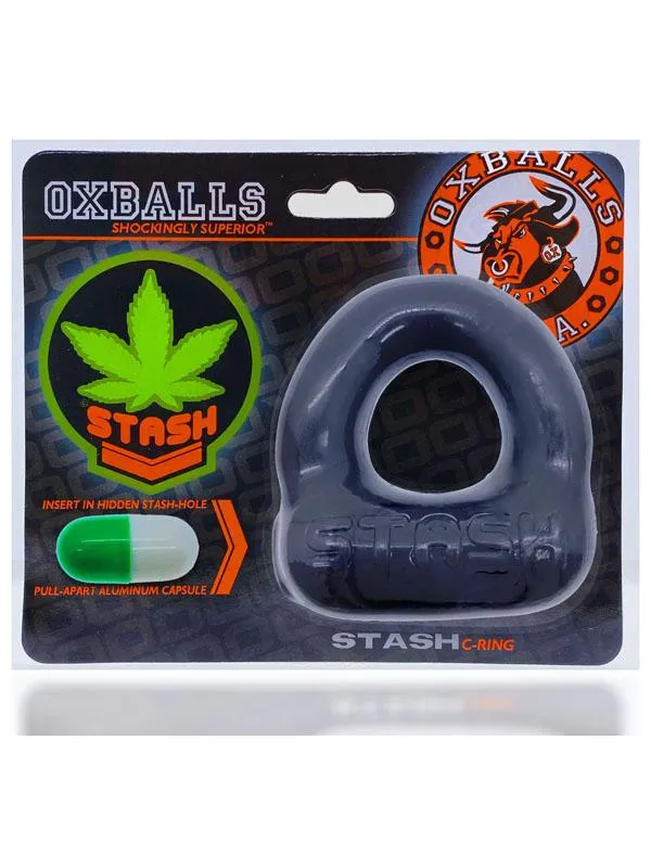 Calvista Oxballs Stash Cockring with Capsule Insert Black Anal Calvista Oxballs Stash Cockring with Capsule Insert Black Anal