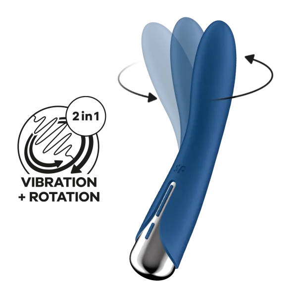 Calvista Vibrators Satisfyer Spinning Vibe 1 Rechargeable Rotating Vibrator Blue