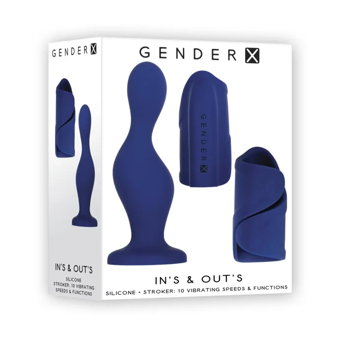 Dildos Evolved Ins Outs Silicone Dildo Stroker Kit Blue