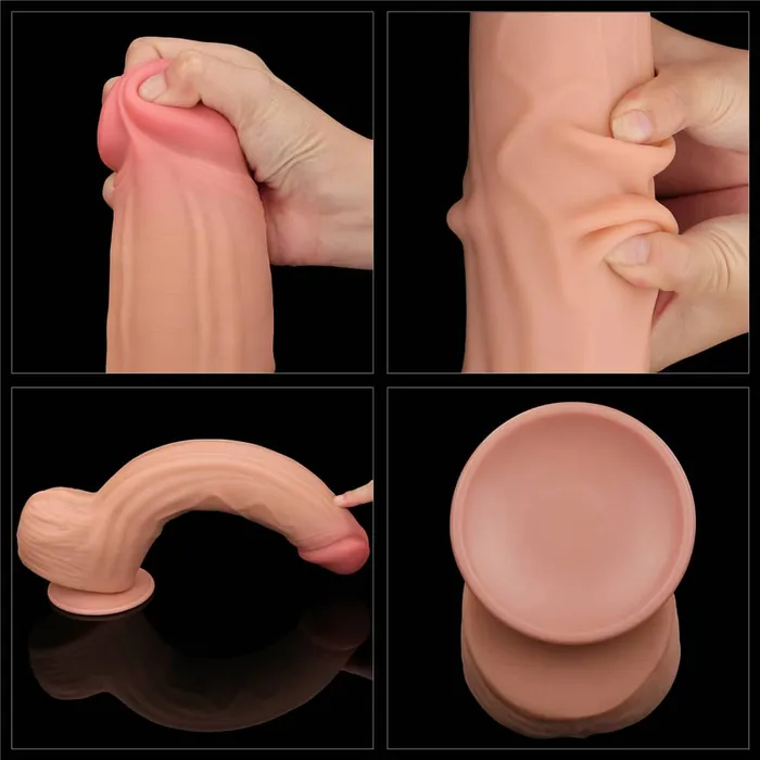 Dildos LOVETOY 12 King Sized Sliding Skin Dual Density Dildo Dong