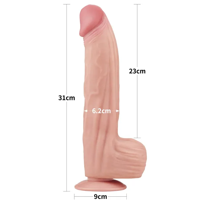 Dildos LOVETOY 12 King Sized Sliding Skin Dual Density Dildo Dong