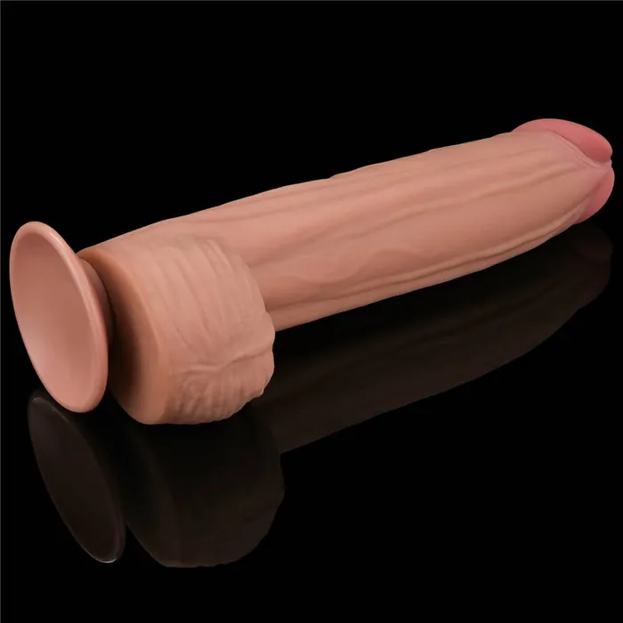 Dildos LOVETOY 12 King Sized Sliding Skin Dual Density Dildo Dong