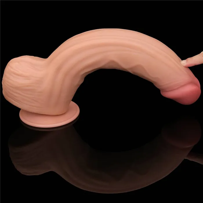 Dildos LOVETOY 12 King Sized Sliding Skin Dual Density Dildo Dong