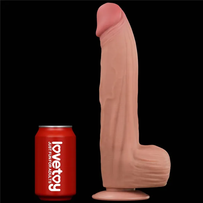 Dildos LOVETOY 12 King Sized Sliding Skin Dual Density Dildo Dong