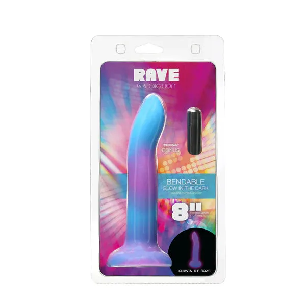 Dildos Rave by Addiction 8 Glow in the Dark Dildo Blue Purple Addiction