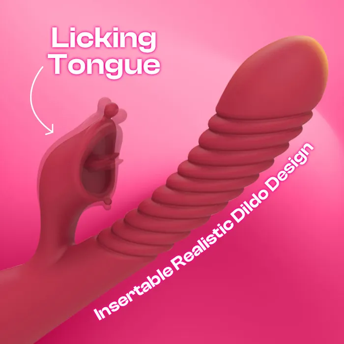 Female Sex Toys FRISKY BUSINESS SG Marry Mirage Dual Vibrator with Licking Tongue