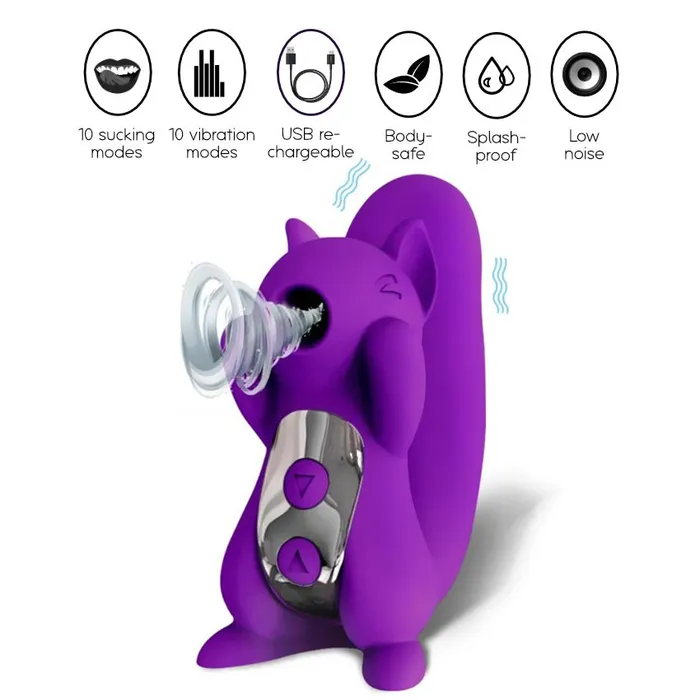 FRISKY BUSINESS SG Female Sex Toys The Squirrel 2 in 1 Clitoris Sucking Vibrator