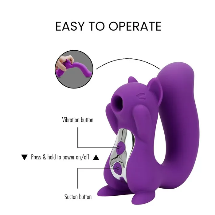 FRISKY BUSINESS SG Female Sex Toys The Squirrel 2 in 1 Clitoris Sucking Vibrator