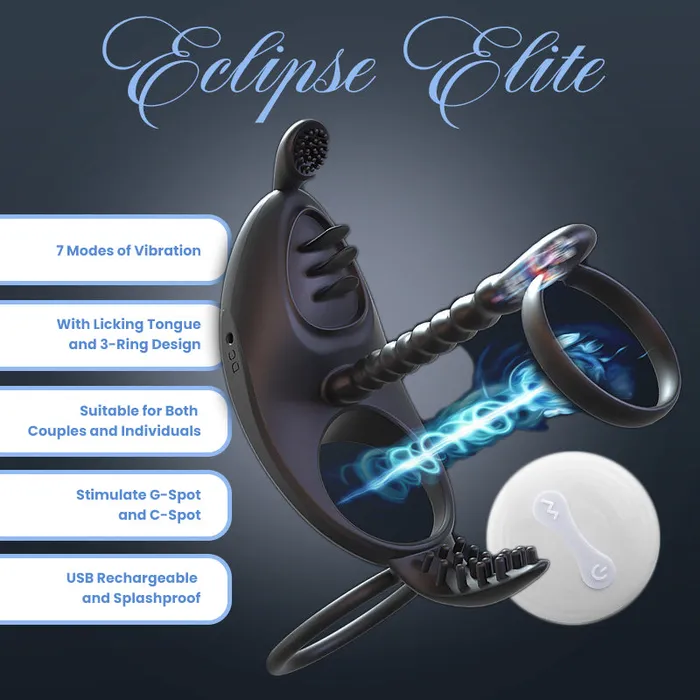 FRISKY BUSINESS SG Male Sex Toys Eclipse Elite Remote Control Vibrating Cock Ring