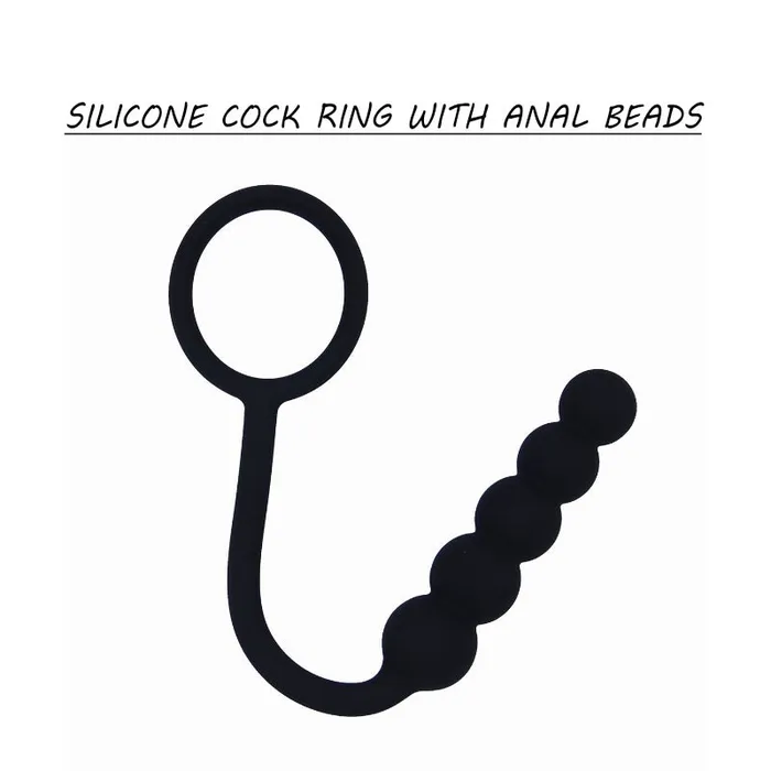 FRISKY BUSINESS SG Male Sex Toys Ecstasy Duo Silicon Cock Ring With Anal Bead