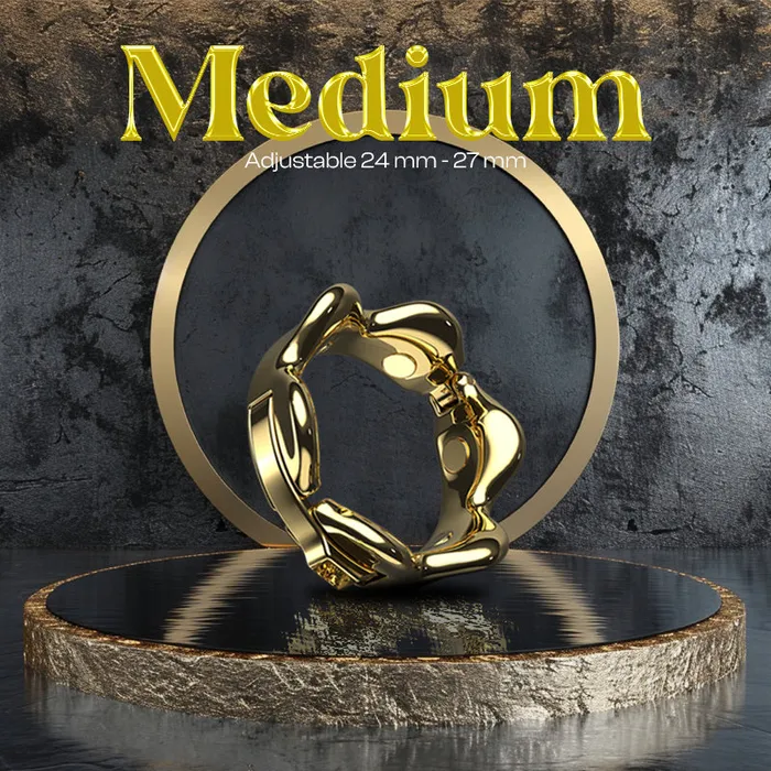 Golden Enthrall Adjustable Zinc Alloy Cock Ring FRISKY BUSINESS SG Male Sex Toys