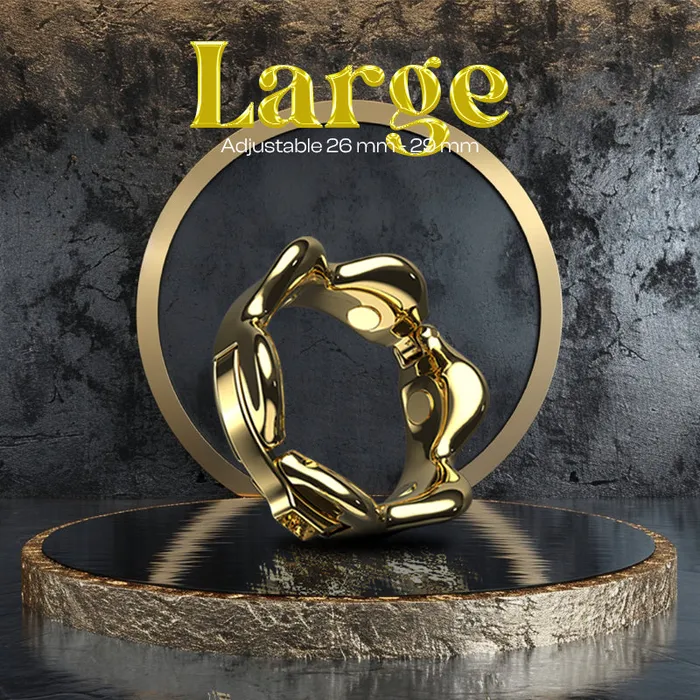 Golden Enthrall Adjustable Zinc Alloy Cock Ring FRISKY BUSINESS SG Male Sex Toys