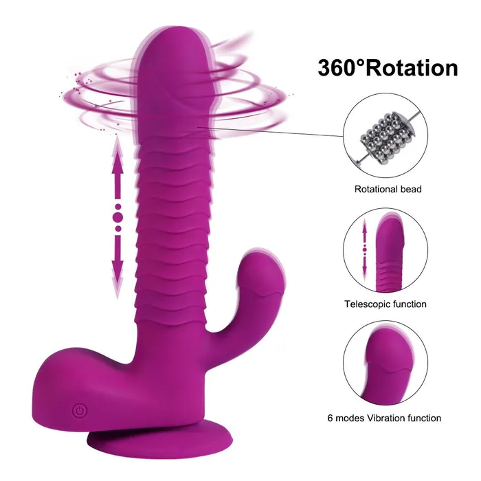 HEXHER Remote Control 6 Modes Rotary Clitoral Vibrator Female Sex Toys