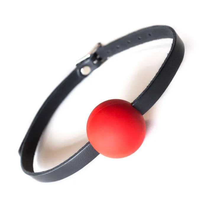 KinkLab Restraints KinkLab Red Silicone Ball Gag w Leather Strap