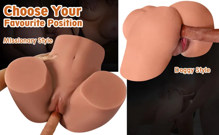 Life Size Sex Doll for Men Realistic Sex Doll Torso Male Stroker Pussy Ass Big Butt Sex Dolls Adult Love Doll Male Sex Toys for Men Pleasure 20LB Amwama Male Sex Toys