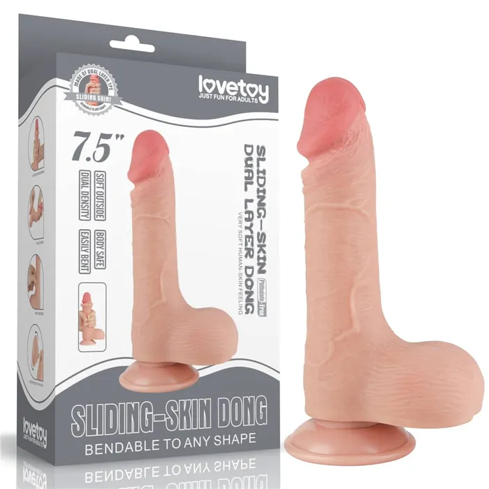 LOVETOY Dildos 75 Sliding Skin Dual Density Dildo Flesh