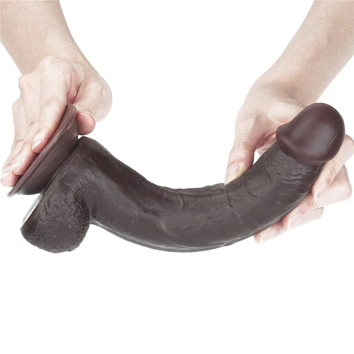 LOVETOY Dildos 95 Dark Brown Realistic Sliding Skin Soft Dildo