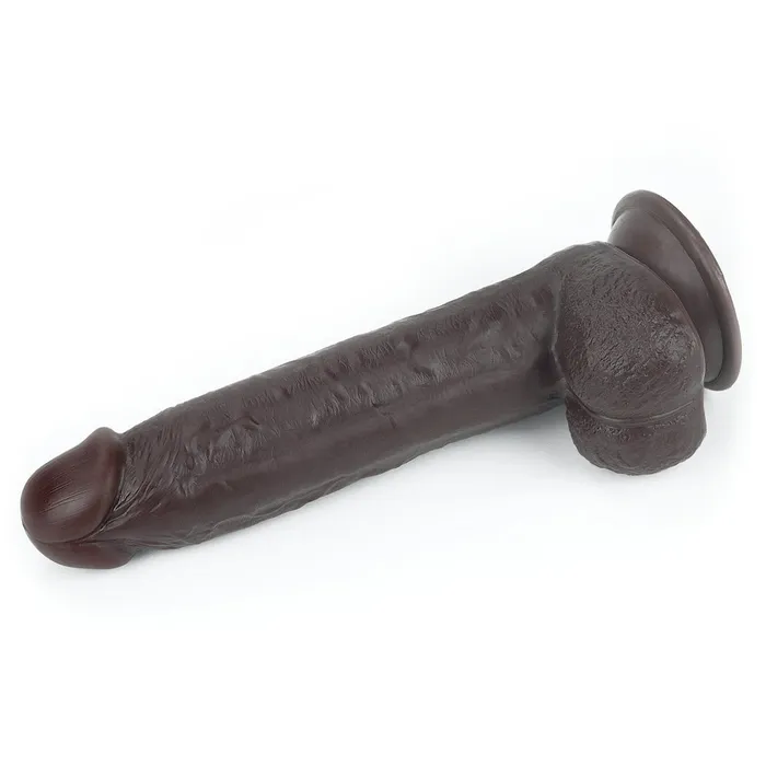 LOVETOY Dildos 95 Dark Brown Realistic Sliding Skin Soft Dildo