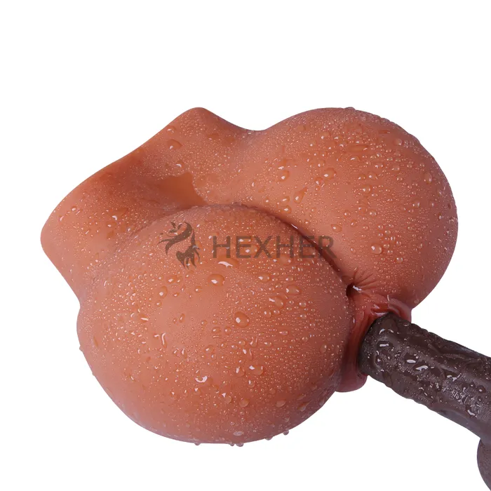 Male Sex Toys Coffee Color Ass Butt Doll Pleated Anal True Pussy Sex HEXHER