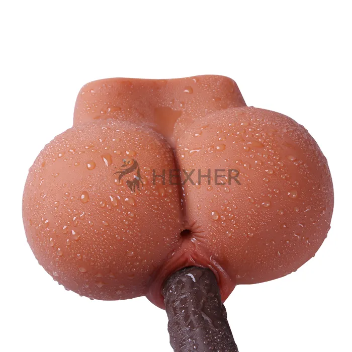 Male Sex Toys Coffee Color Ass Butt Doll Pleated Anal True Pussy Sex HEXHER