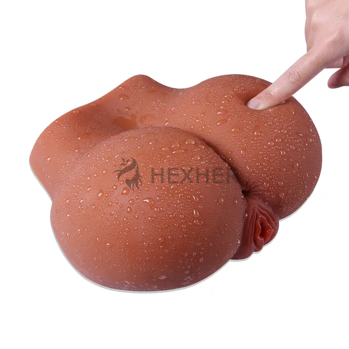 Male Sex Toys Coffee Color Ass Butt Doll Pleated Anal True Pussy Sex HEXHER