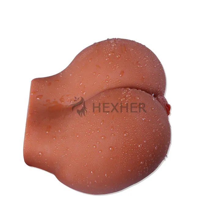 Male Sex Toys Coffee Color Ass Butt Doll Pleated Anal True Pussy Sex HEXHER