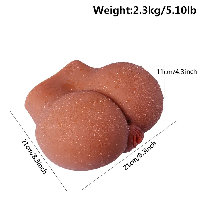 Male Sex Toys Coffee Color Ass Butt Doll Pleated Anal True Pussy Sex HEXHER