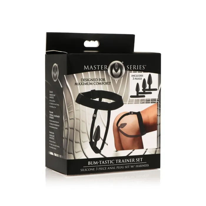 Male Sex Toys Master Series Master Series Bumtastic Trainer Set Silicone 3piece Anal Plug Set with Harness