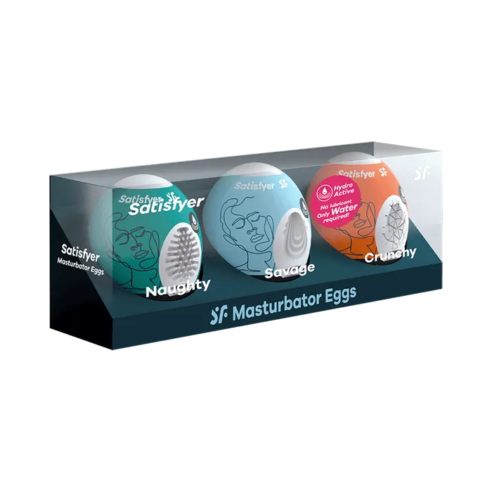 Male Sex Toys Satisfyer Satisfyer Masturbator Egg 3 piece Set Naughty Savage Crunchy Assorted