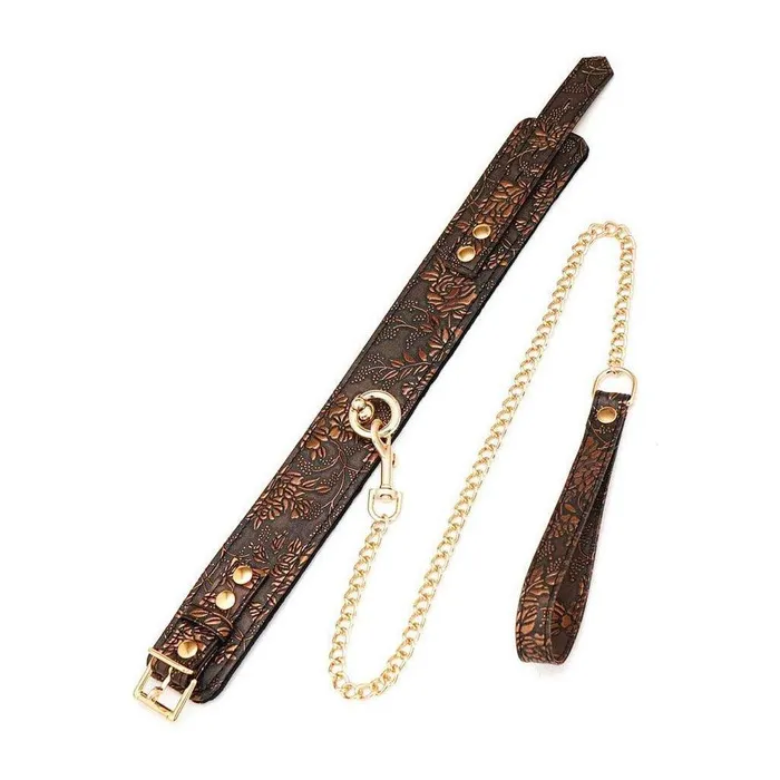 Male Sex Toys Vegan Floral with Faux Fur Collar and Leash Set vendorunknown