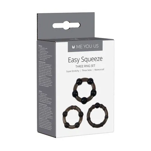 ME YOU US Male Sex Toys Easy Squeeze Cock Ring Triple Set