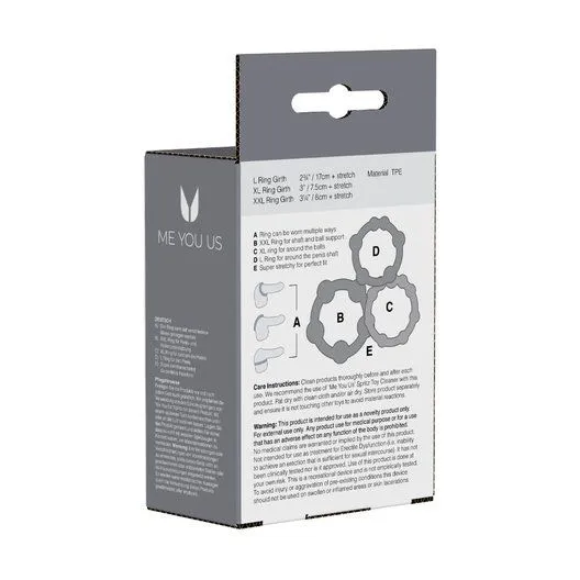 ME YOU US Male Sex Toys Easy Squeeze Cock Ring Triple Set
