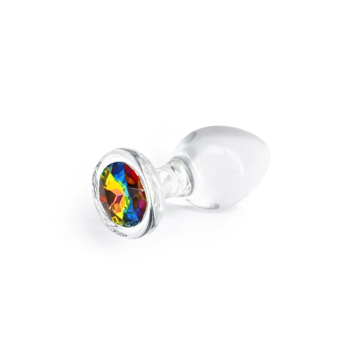 NS Novelties Anal Crystal Desires Rainbow Gem Glass Plug Medium