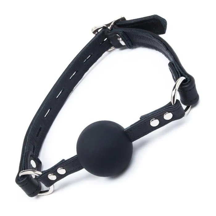 Premium Garment Leather Silicone Ball Gag vendorunknown Male Sex Toys