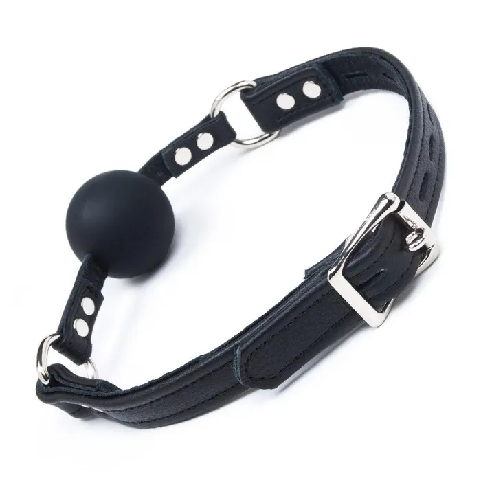 Premium Garment Leather Silicone Ball Gag vendorunknown Male Sex Toys