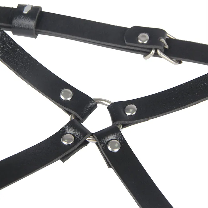 Restraints BDSM 1 Pc Black Leather Bondage Harness FRISKY BUSINESS SG