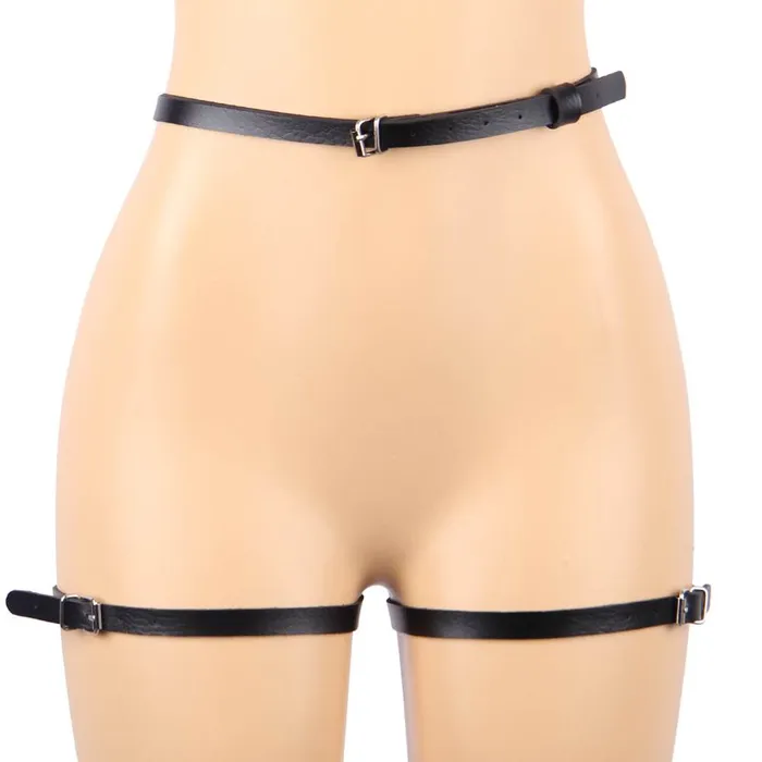 Restraints BDSM 1 Pc Black Leather Bondage Harness FRISKY BUSINESS SG