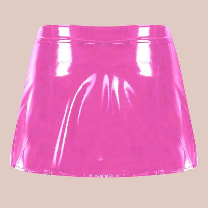 Restraints House of Chastity Open Front Patent Leather Mini Skirt